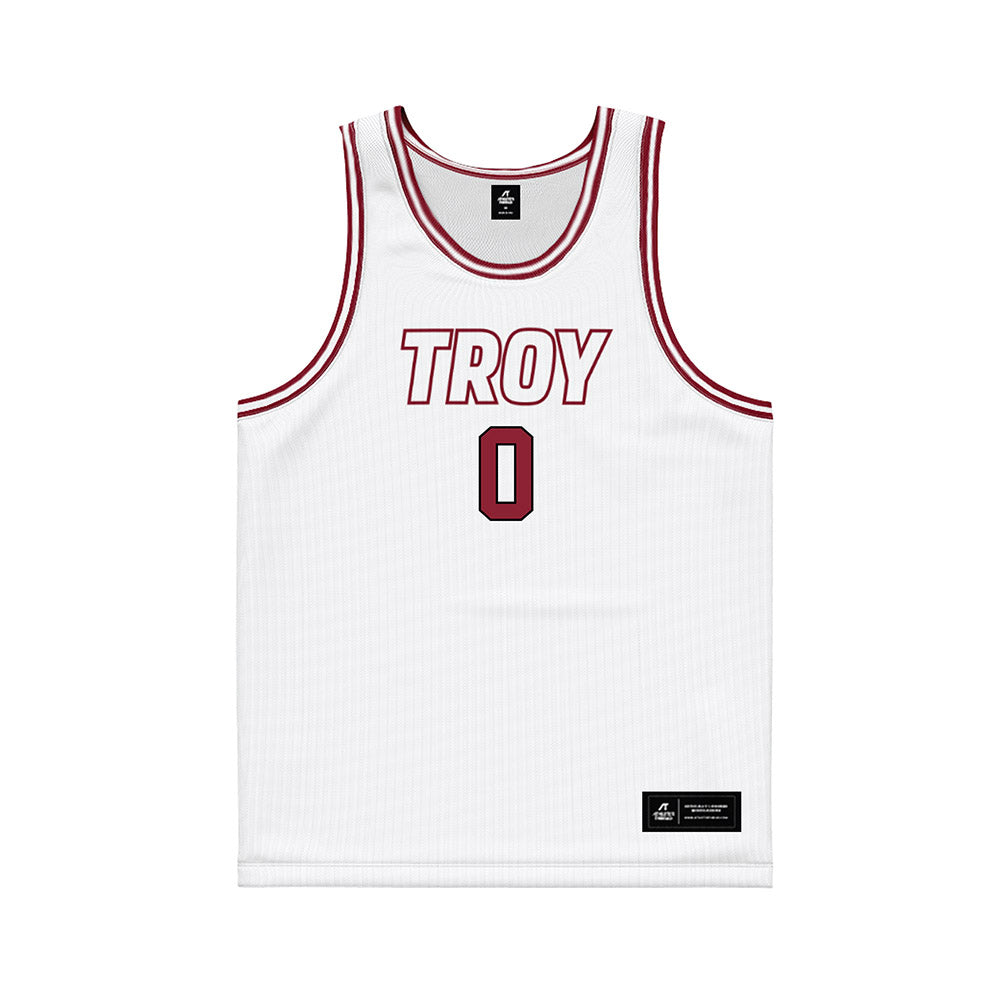Troy - NCAA Men's Basketball : Kerrington Kiel - White Basketball Jersey-0