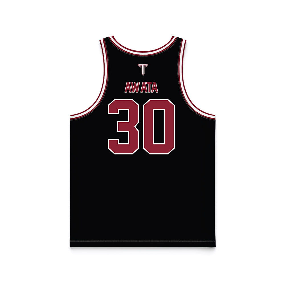 Troy - NCAA Men's Basketball : Hikaru Awata - Black Basketball Jersey-1
