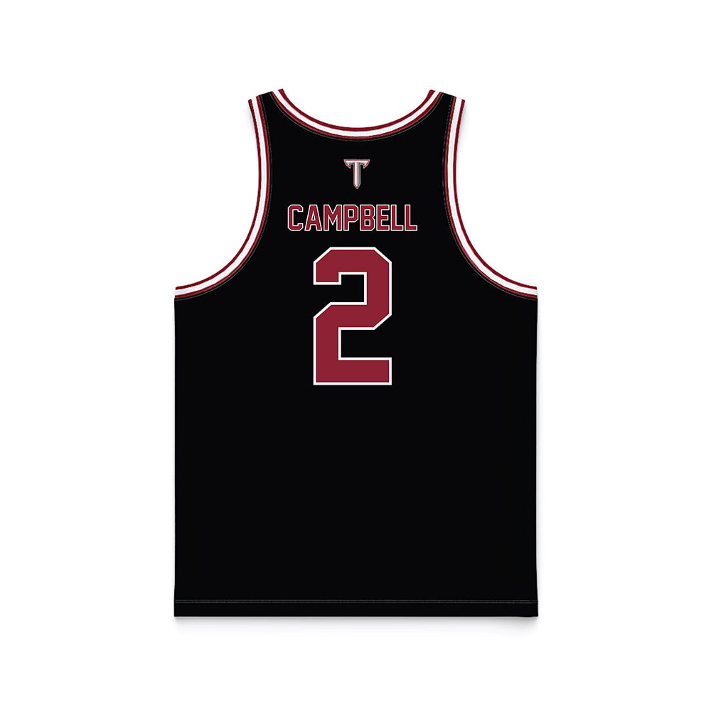 Troy - NCAA Men's Basketball : Cobi Campbell - Black Basketball Jersey-1