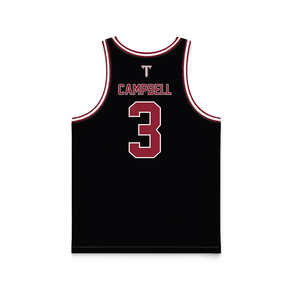Troy - NCAA Men's Basketball : Cooper Campbell - Black Basketball Jersey-1