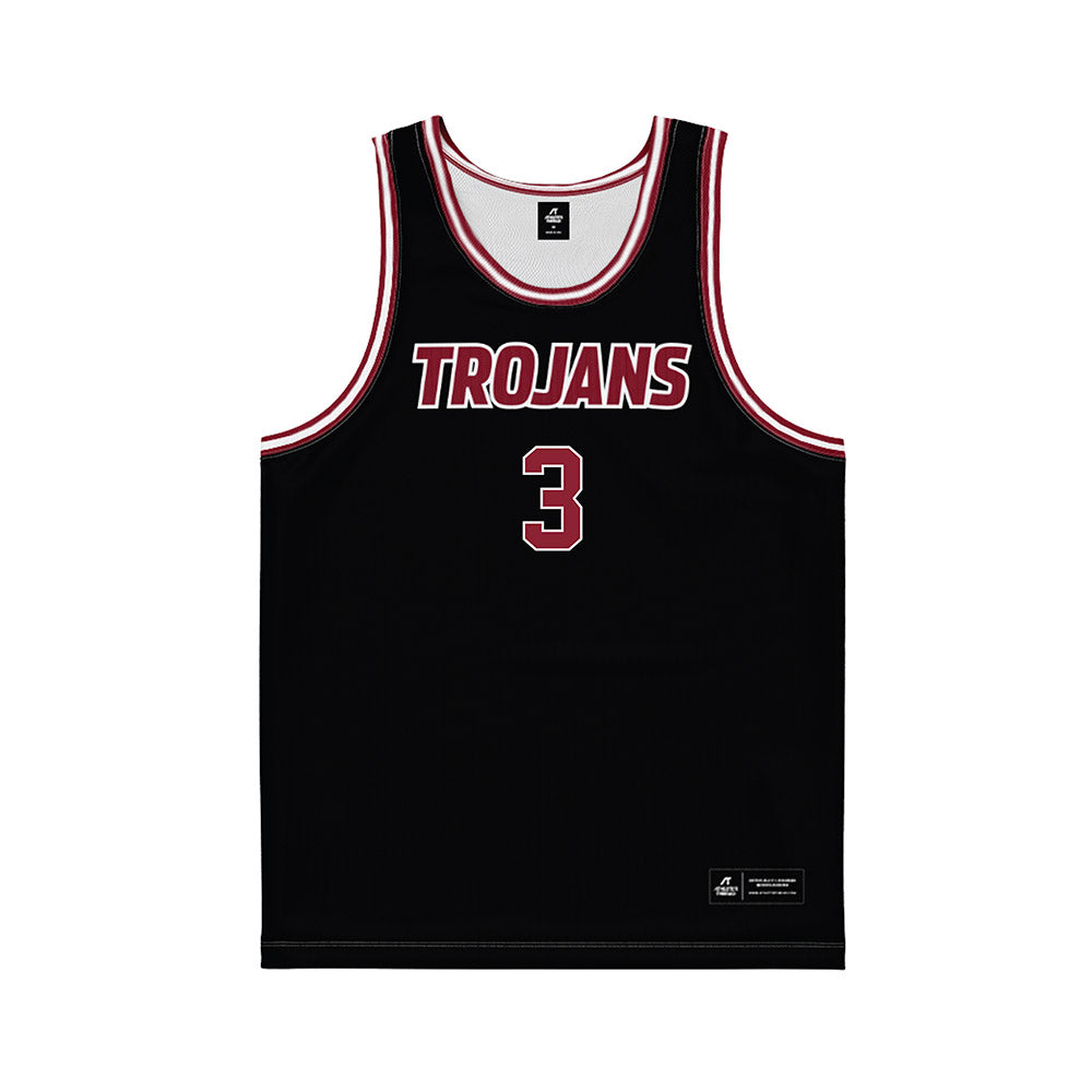 Troy - NCAA Men's Basketball : Cooper Campbell - Black Basketball Jersey-0