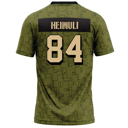 Hawaii - NCAA Football : Jarvis Heimuli - Green Camo Football Jersey-1