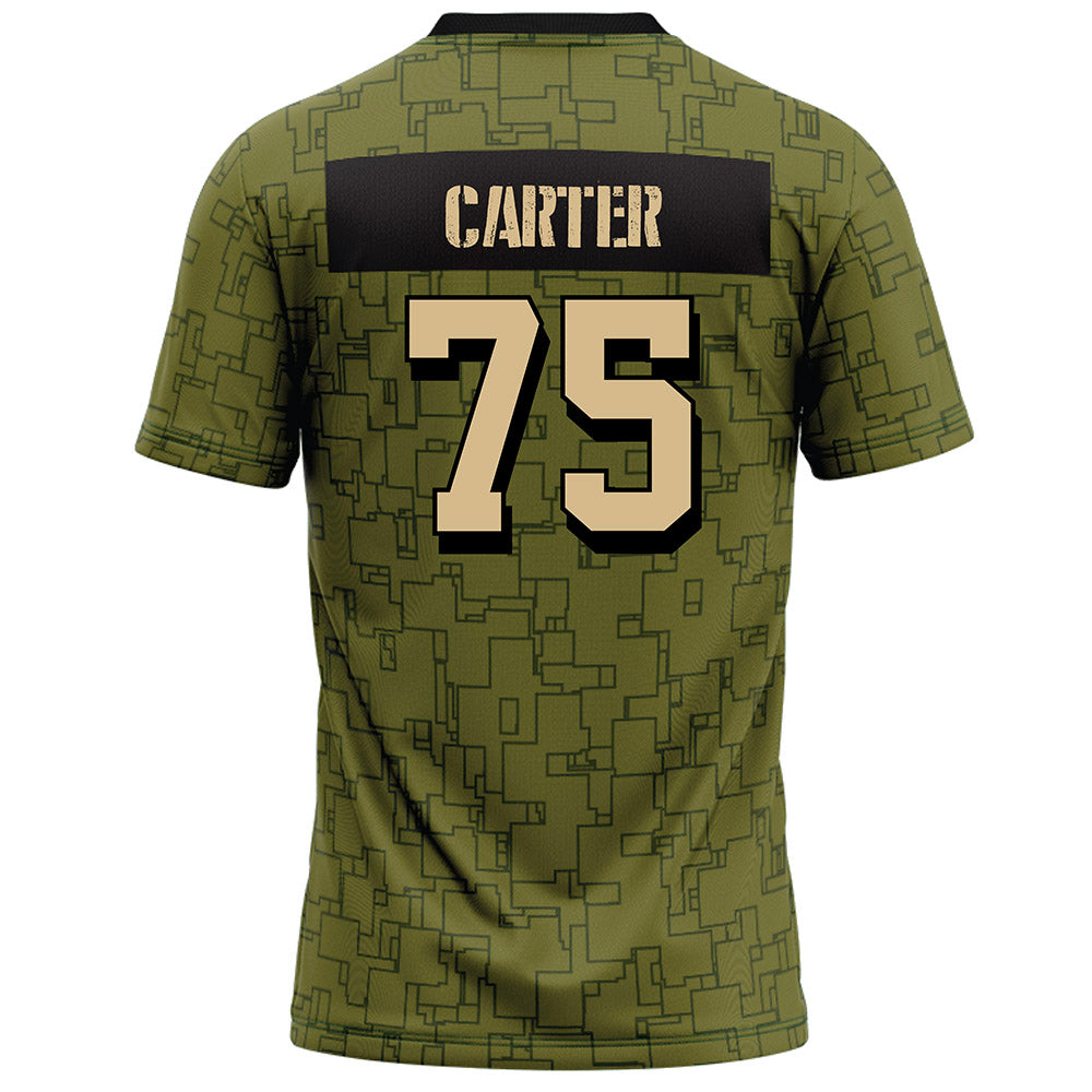 Hawaii - NCAA Football : Kaleb Carter - Green Camo Football Jersey-1