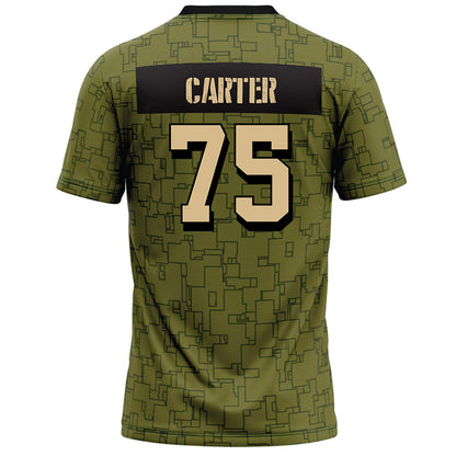 Hawaii - NCAA Football : Kaleb Carter - Green Camo Football Jersey-1