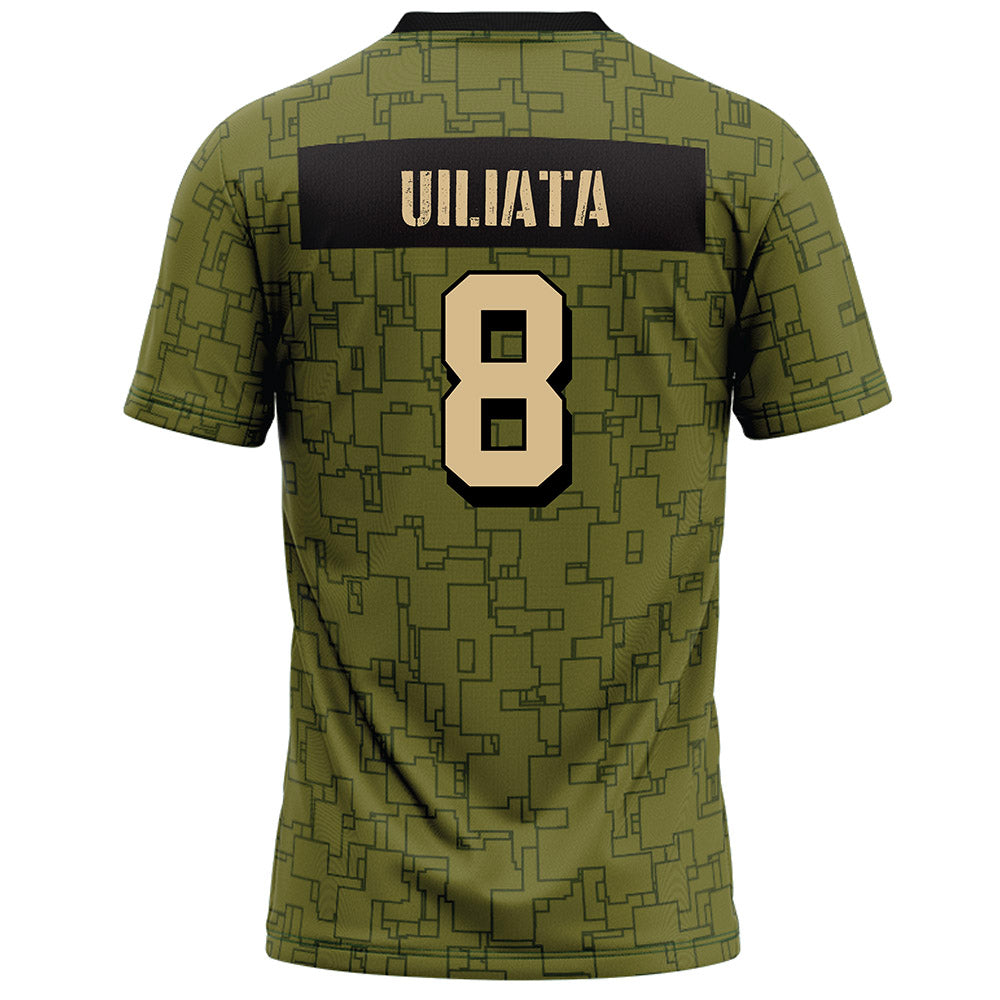 Hawaii - NCAA Football : Liatama Uiliata - Green Camo Football Jersey-1