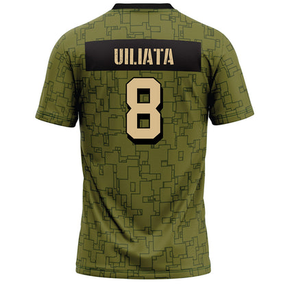 Hawaii - NCAA Football : Liatama Uiliata - Green Camo Football Jersey-1
