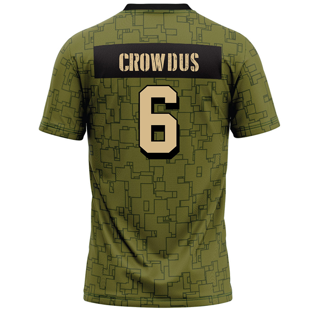 Hawaii - NCAA Football : Dekel Crowdus - Green Camo Football Jersey