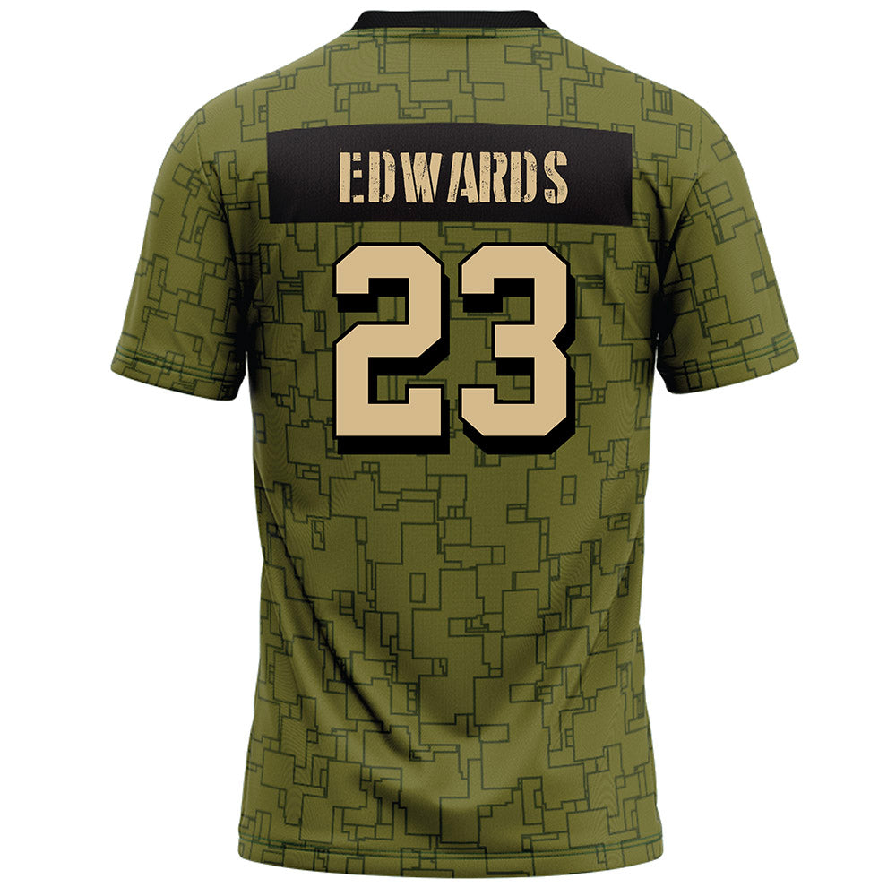Hawaii - NCAA Football : Virdel Edwards - Green Camo Football Jersey-1
