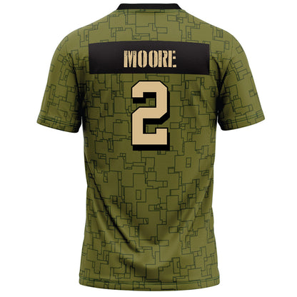 Hawaii - NCAA Football : Bronz Moore - Green Camo Football Jersey