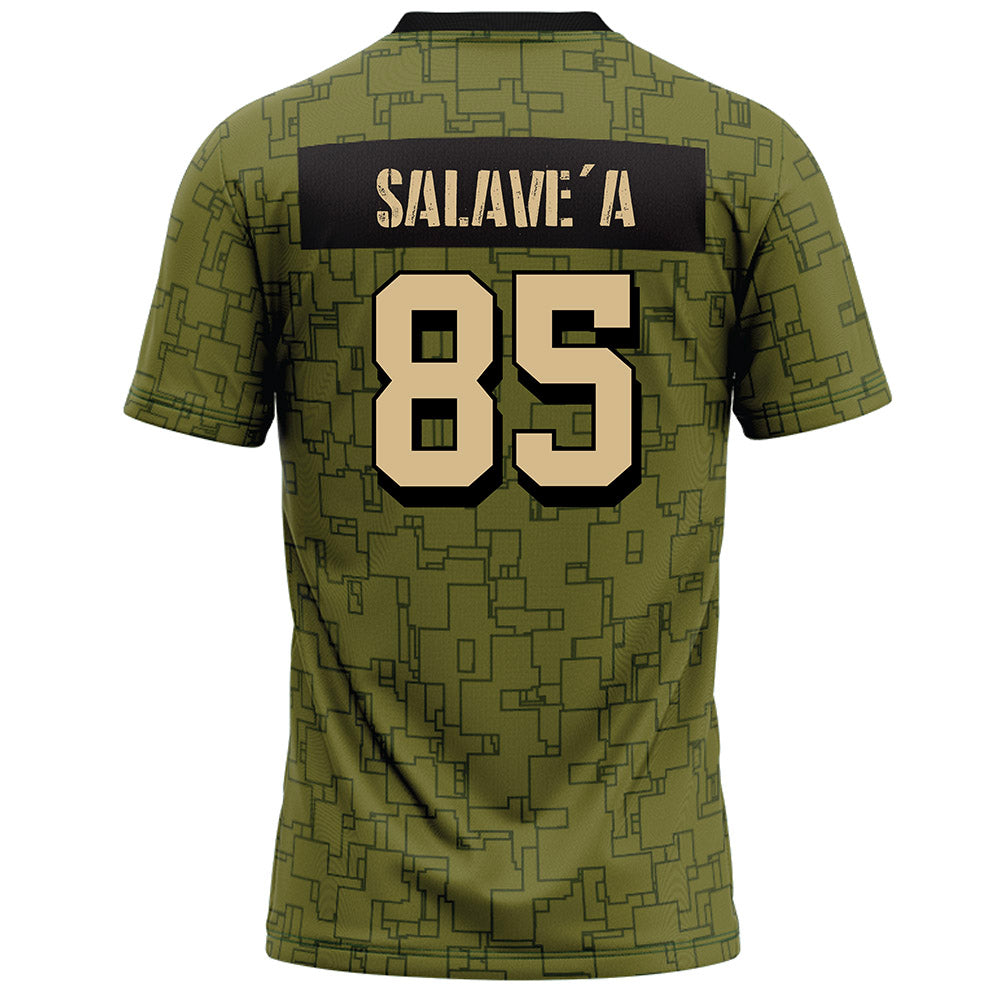 Hawaii - NCAA Football : Okland Salave'a - Green Camo Football Jersey
