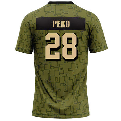 Hawaii - NCAA Football : Vaifanua Peko - Green Camo Football Jersey-1