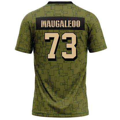 Hawaii - NCAA Football : Isaac Maugaleoo - Green Camo Football Jersey