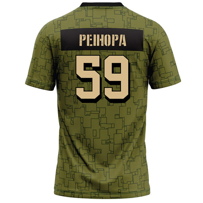 Hawaii - NCAA Football : Kuao Peihopa - Green Camo Football Jersey-1