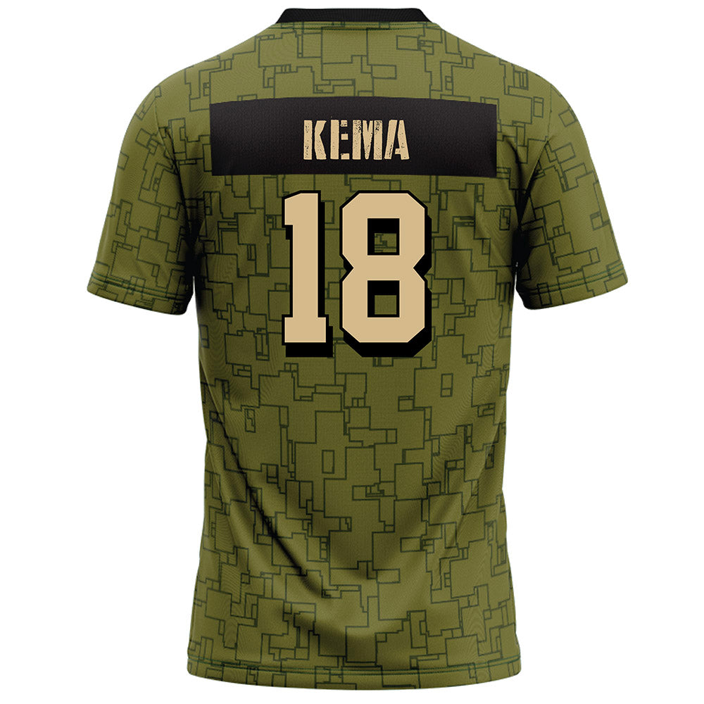 Hawaii - NCAA Football : Noah Kema - Green Camo Football Jersey