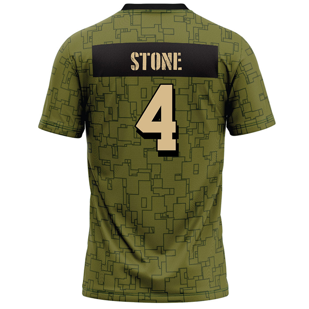 Hawaii - NCAA Football : Cam Stone - Green Camo Football Jersey