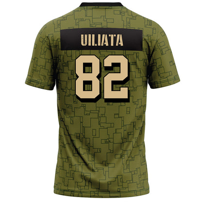 Hawaii - NCAA Football : Liatama Uiliata - Green Camo Football Jersey