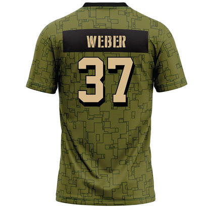 Hawaii - NCAA Football : Riis Weber - Green Camo Football Jersey-1