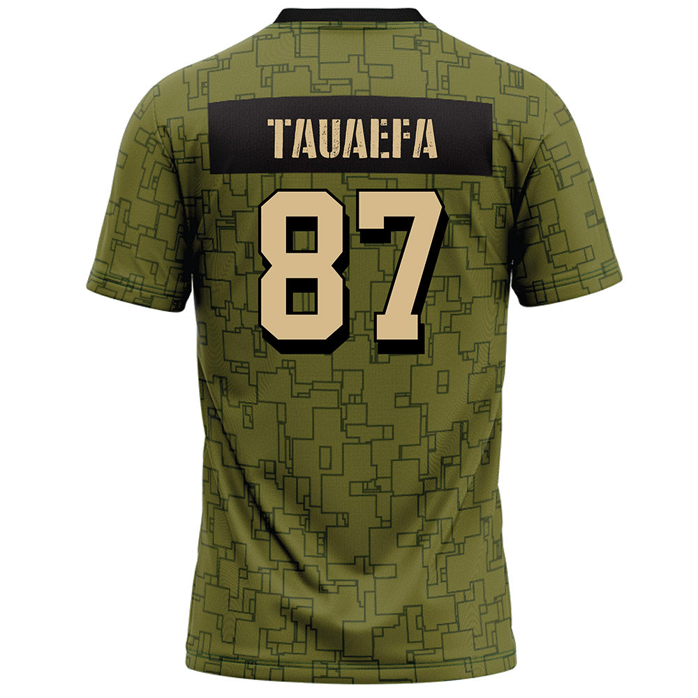 Hawaii - NCAA Football : Devon Tauaefa - Green Camo Football Jersey-1