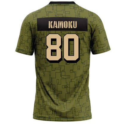 Hawaii - NCAA Football : Blaze Kamoku - Green Camo Football Jersey