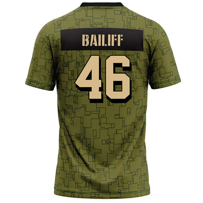 Hawaii - NCAA Football : Matt bailiff - Green Camo Football Jersey