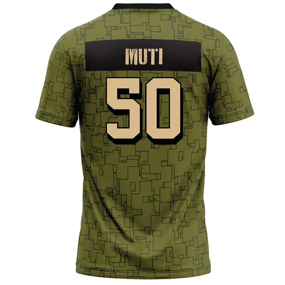 Hawaii - NCAA Football : Tu'i Neau Muti - Green Camo Football Jersey-1