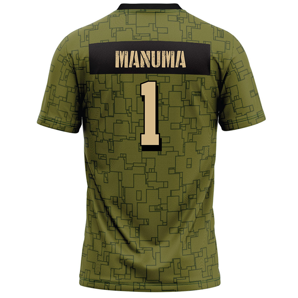 Hawaii - NCAA Football : Peter Manuma - Green Camo Football Jersey