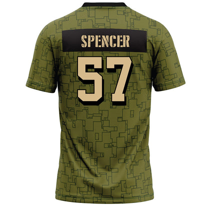 Hawaii - NCAA Football : Ethan Spencer - Green Camo Football Jersey-1