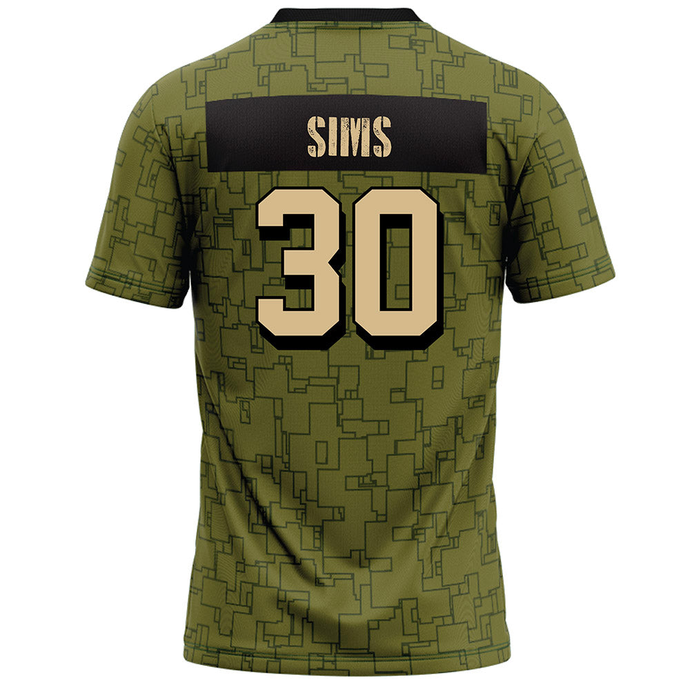 Hawaii - NCAA Football : Landon Sims - Green Camo Football Jersey-1