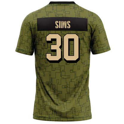 Hawaii - NCAA Football : Landon Sims - Green Camo Football Jersey-1