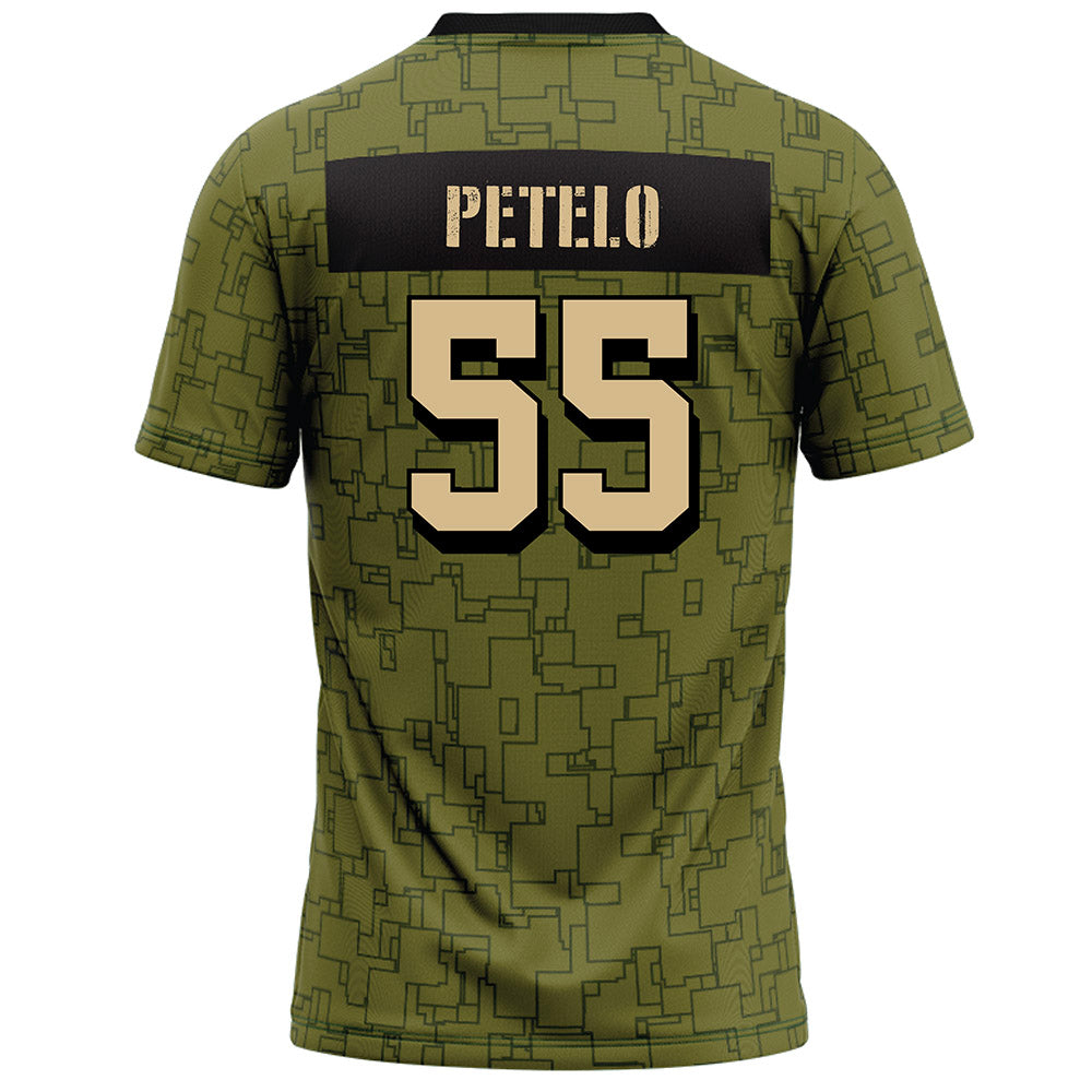 Hawaii - NCAA Football : Zoram Petelo - Green Camo Football Jersey-1