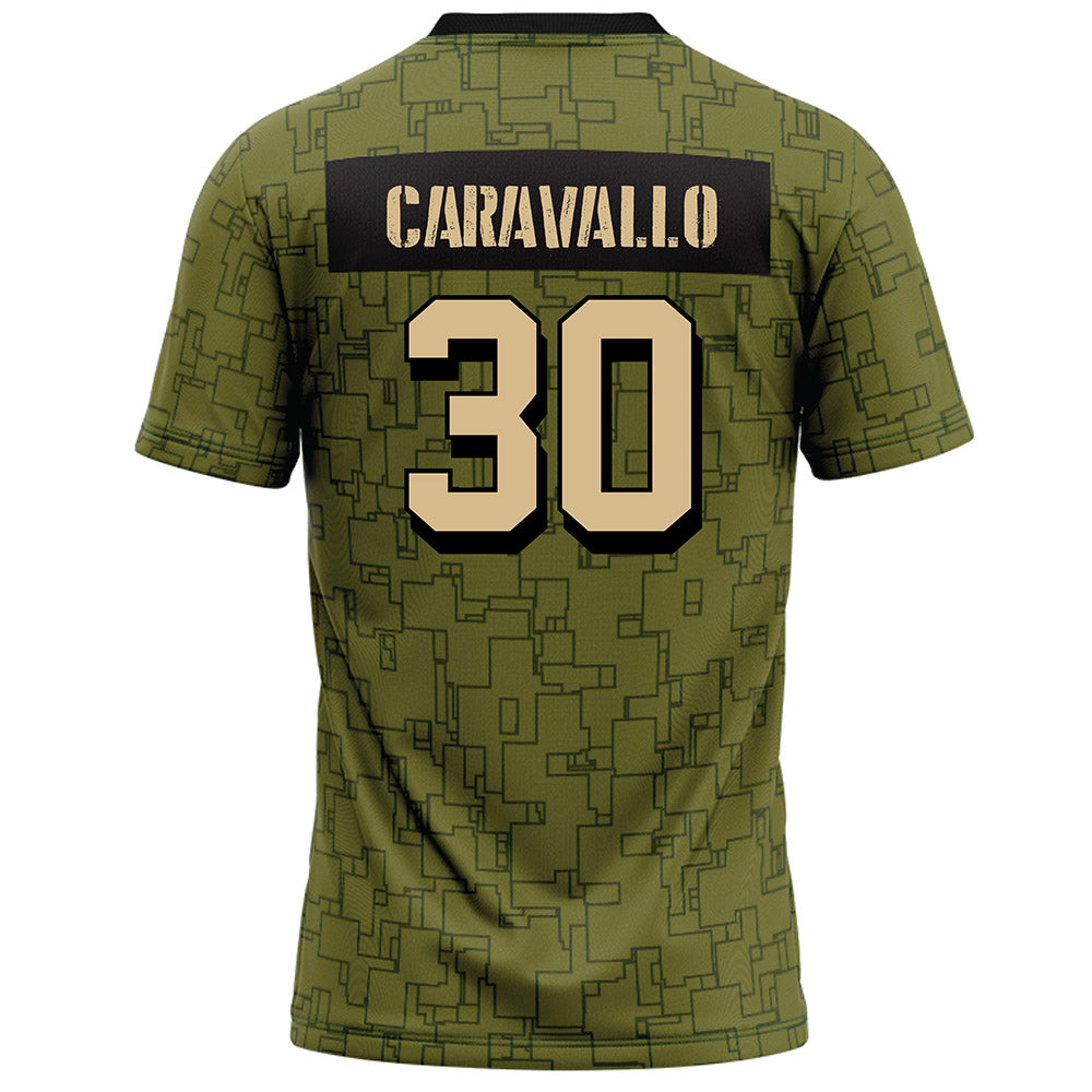 Hawaii - NCAA Football : Nazaiah Caravallo - Green Camo Football Jersey