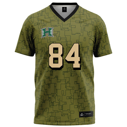 Hawaii - NCAA Football : Jarvis Heimuli - Green Camo Football Jersey-0