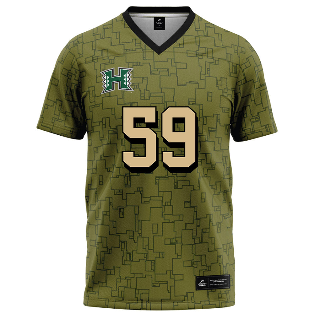 Hawaii - NCAA Football : Kuao Peihopa - Green Camo Football Jersey-0