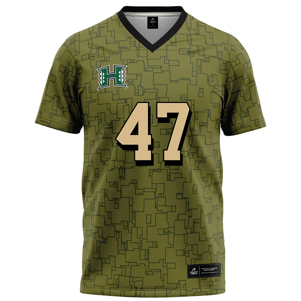 Hawaii - NCAA Football : Christian Vaughn - Green Camo Football Jersey-0