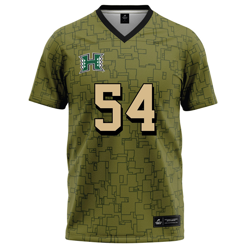 Hawaii - NCAA Football : Jamih Otis - Green Camo Football Jersey