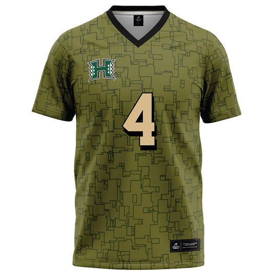 Hawaii - NCAA Football : Cam Stone - Green Camo Football Jersey