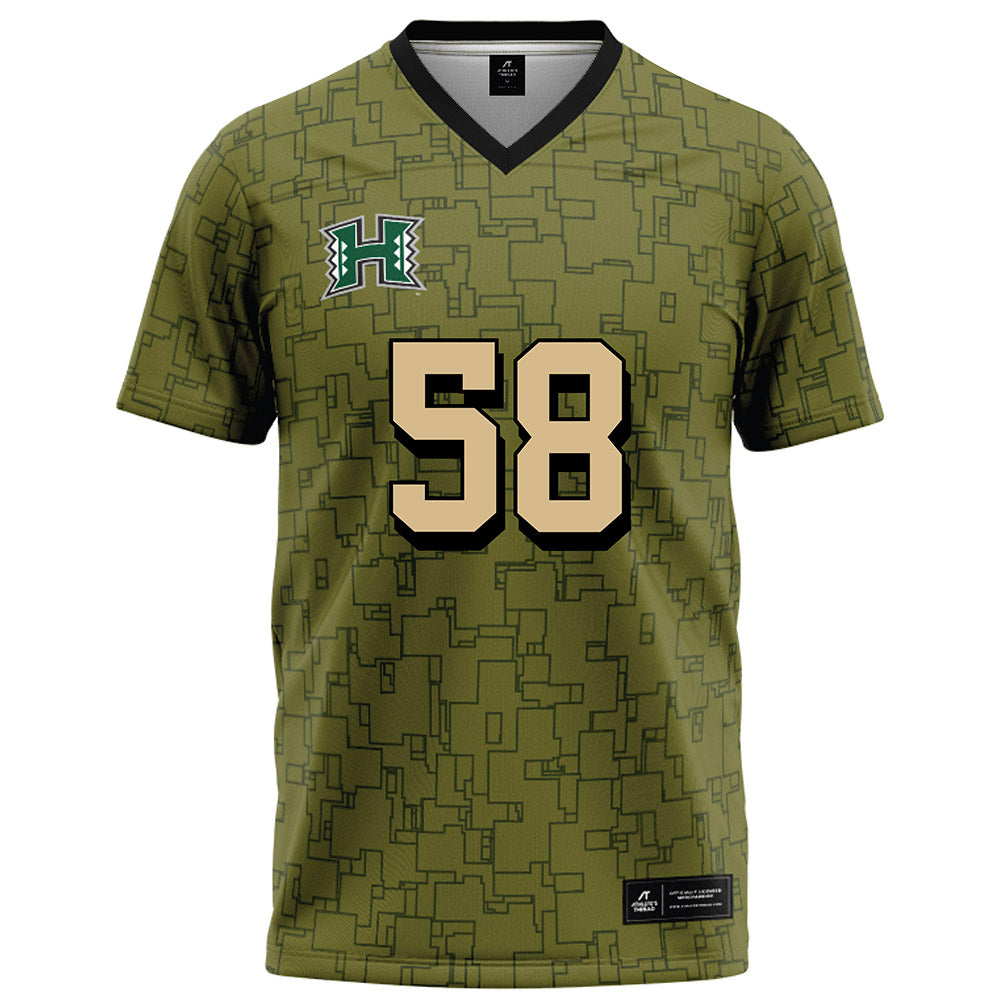 Hawaii - NCAA Football : Zhen-keith Sotelo - Green Camo Football Jersey-0
