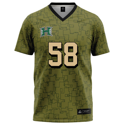 Hawaii - NCAA Football : Zhen-keith Sotelo - Green Camo Football Jersey-0