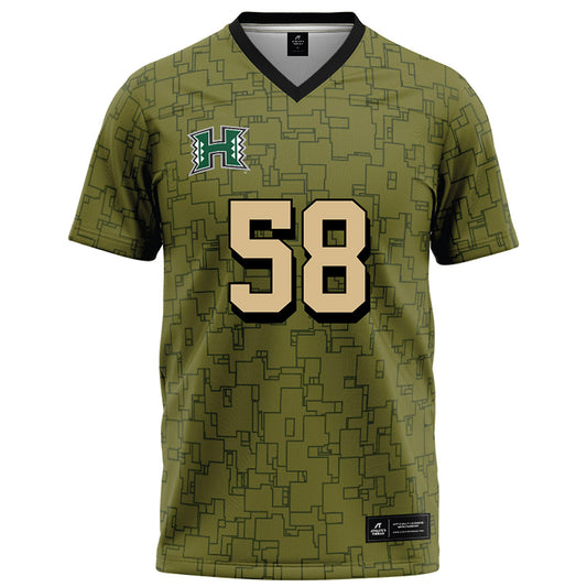 Hawaii - NCAA Football : Zhen-keith Sotelo - Green Camo Football Jersey-0