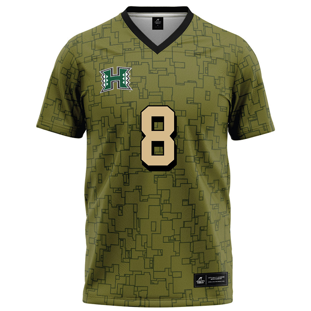 Hawaii - NCAA Football : Liatama Uiliata - Green Camo Football Jersey-0