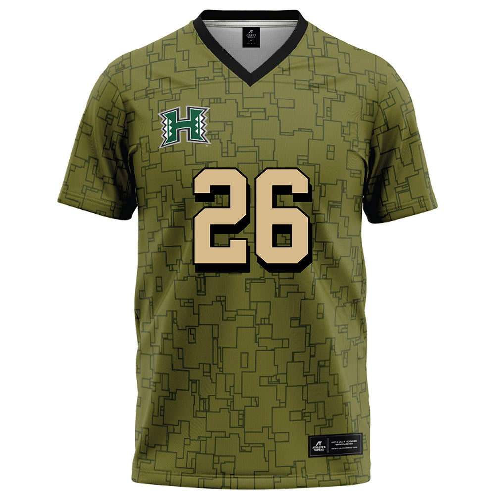 Hawaii - NCAA Football : Sitani Mikaele - Green Camo Football Jersey-0