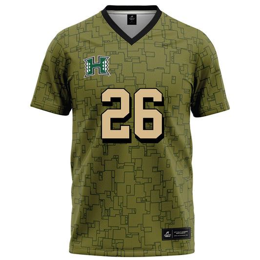 Hawaii - NCAA Football : Sitani Mikaele - Green Camo Football Jersey-0