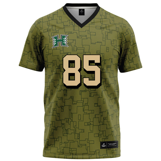 Hawaii - NCAA Football : Okland Salave'a - Green Camo Football Jersey