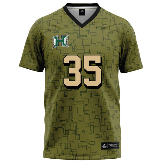 Hawaii - NCAA Football : Hunter Higham - Green Camo Football Jersey