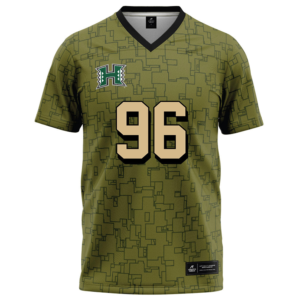 Hawaii - NCAA Football : Andrew Choi - Green Camo Football Jersey-0
