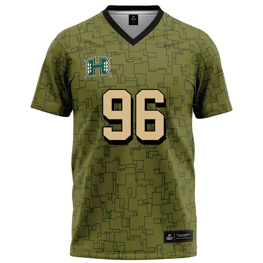 Hawaii - NCAA Football : Andrew Choi - Green Camo Football Jersey-0
