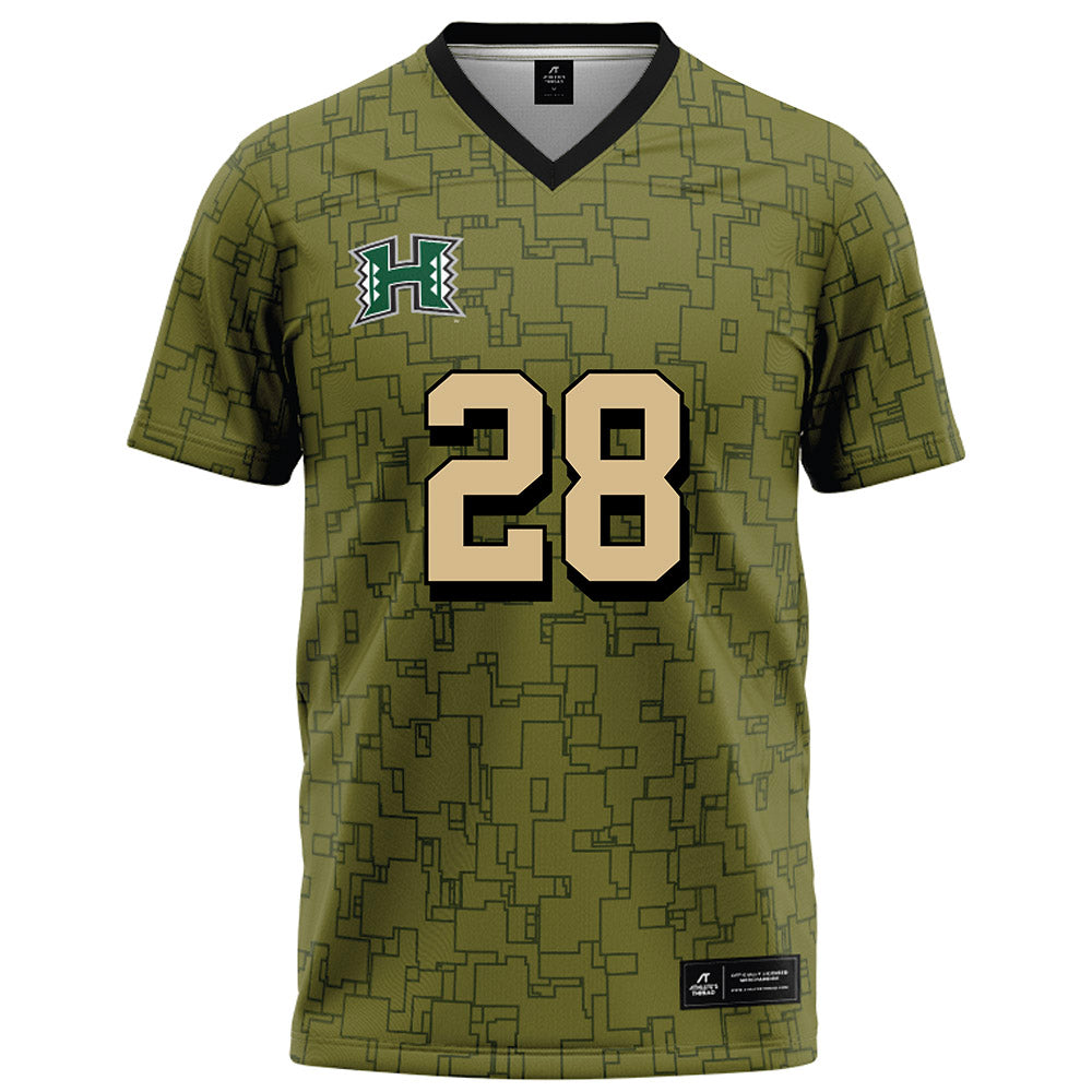 Hawaii - NCAA Football : Vaifanua Peko - Green Camo Football Jersey-0