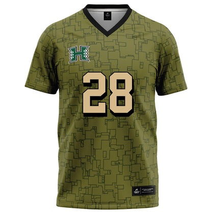 Hawaii - NCAA Football : Vaifanua Peko - Green Camo Football Jersey-0