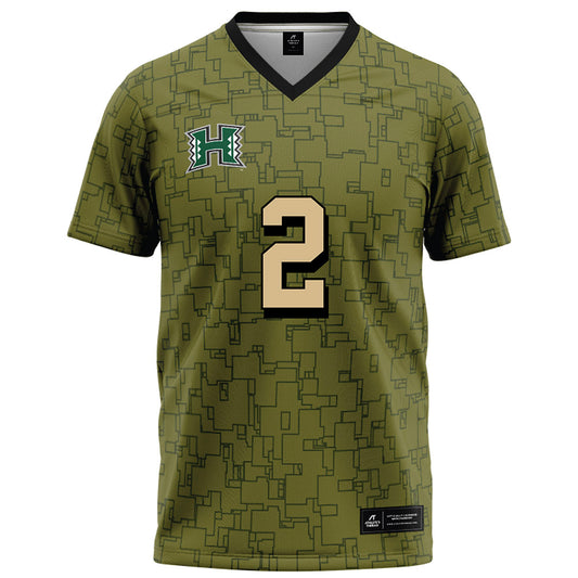 Hawaii - NCAA Football : Bronz Moore - Green Camo Football Jersey