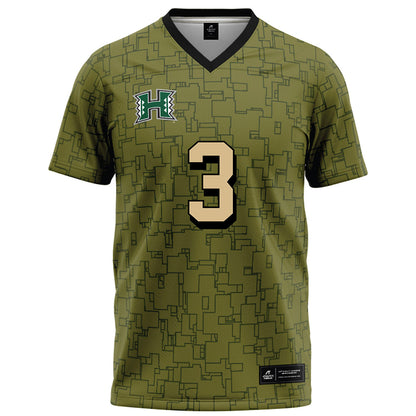 Hawaii - NCAA Football : Nick Cenacle - Green Camo Football Jersey-0